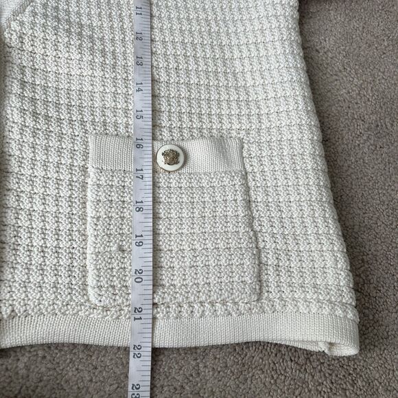 Talbots Kate Cardigan Sweater Womens XLP Ivory Gold Buttons Pockets Old Money - Picture 6 of 7